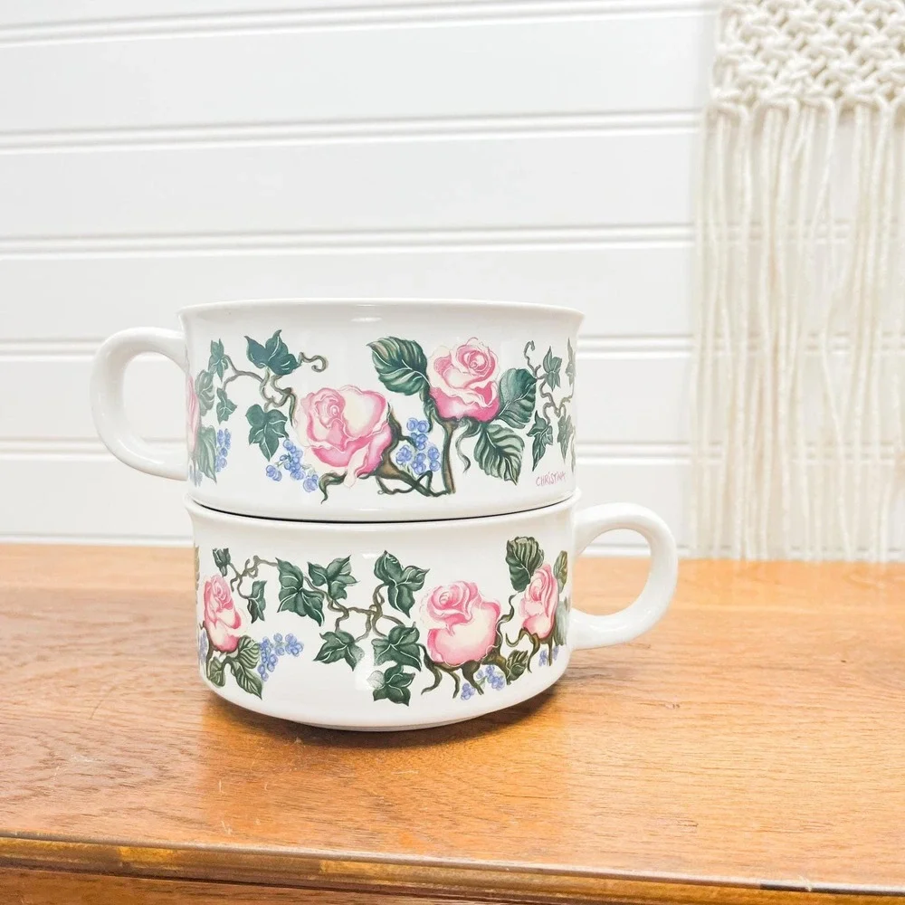 Vintage‎ Floral Soup Bowl Set: Potpourri Press Christina Line